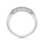 Pierścionek z szyną z diamentów białe złoto